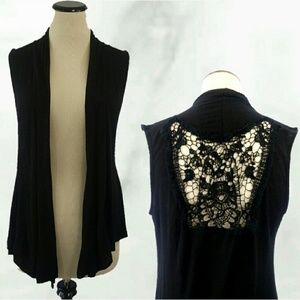 Lightweight Jersy Vest w/ Back Crocheted Butterfly